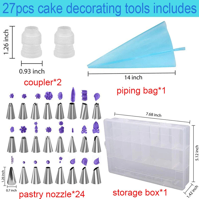 Professional Pastry Piping Nozzles Set for Icing,Cakes & Cupcakes