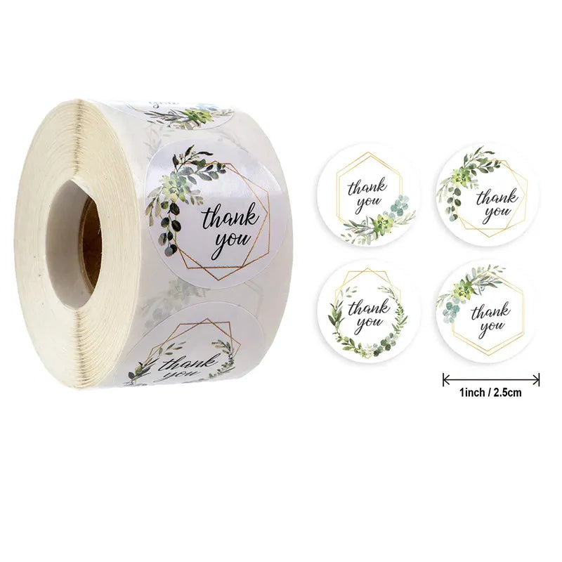 500pcs Round Kraft Paper Thank You Stickers for Gifts & Packaging